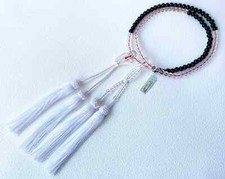 Grand Kyoto Juzu Japonais Bouddhiste Mala Han-Shozoku Singon Acrylique Noir Et