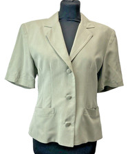 Ronit Zilkha Green 100% Silk Women's Blazer Uk 10 - New With Tags