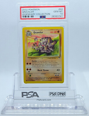 POKEMON LEGENDARY COLLECTION GRAVELER #44 CARD PSA 10 GEM MINT