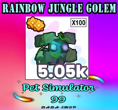 100x Rainbow Jungle Golem - PET SIMULATOR 99 - Sim - PS99 - Fastest