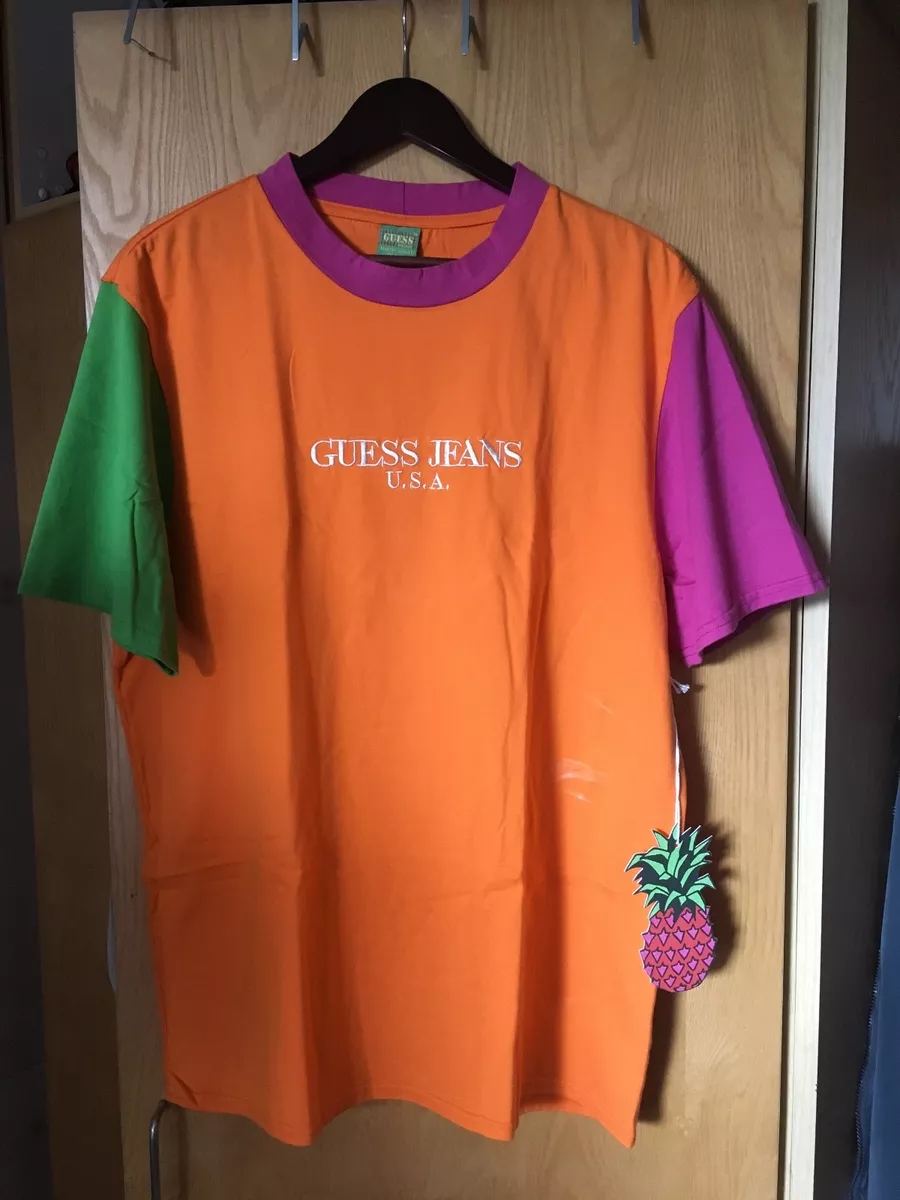 guess color block shirt