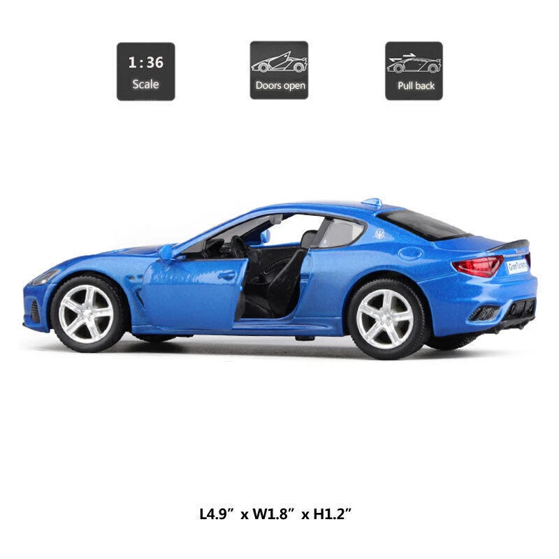 1:36 Blue Maserati GranTurismo MC Model Car Diecast Toy Gifts Cars Toys for Kids - Image 2 of 4