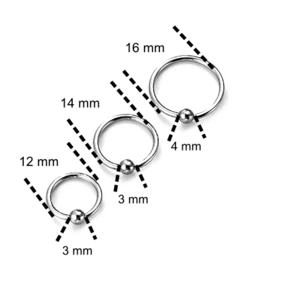 Piercing Anello Chiuso Acciaio Chirurgico Sfera a Incastro Orecchino Lobo Helix - Immagine 4 di 4