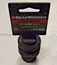 GearWrench 84831 3/4" Drive 6 Point Standard Impact Metric Socket 20mm