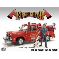 American Diorama 76420 Firefighters Fire Dog Trainer vigili del fuoco addestratore cani 1:24