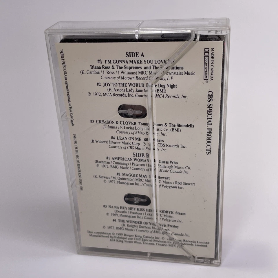 Burger King Presents: Hits From The 1970's (Audio Cassette Tape, 1989) Canada Foto 2 de 4