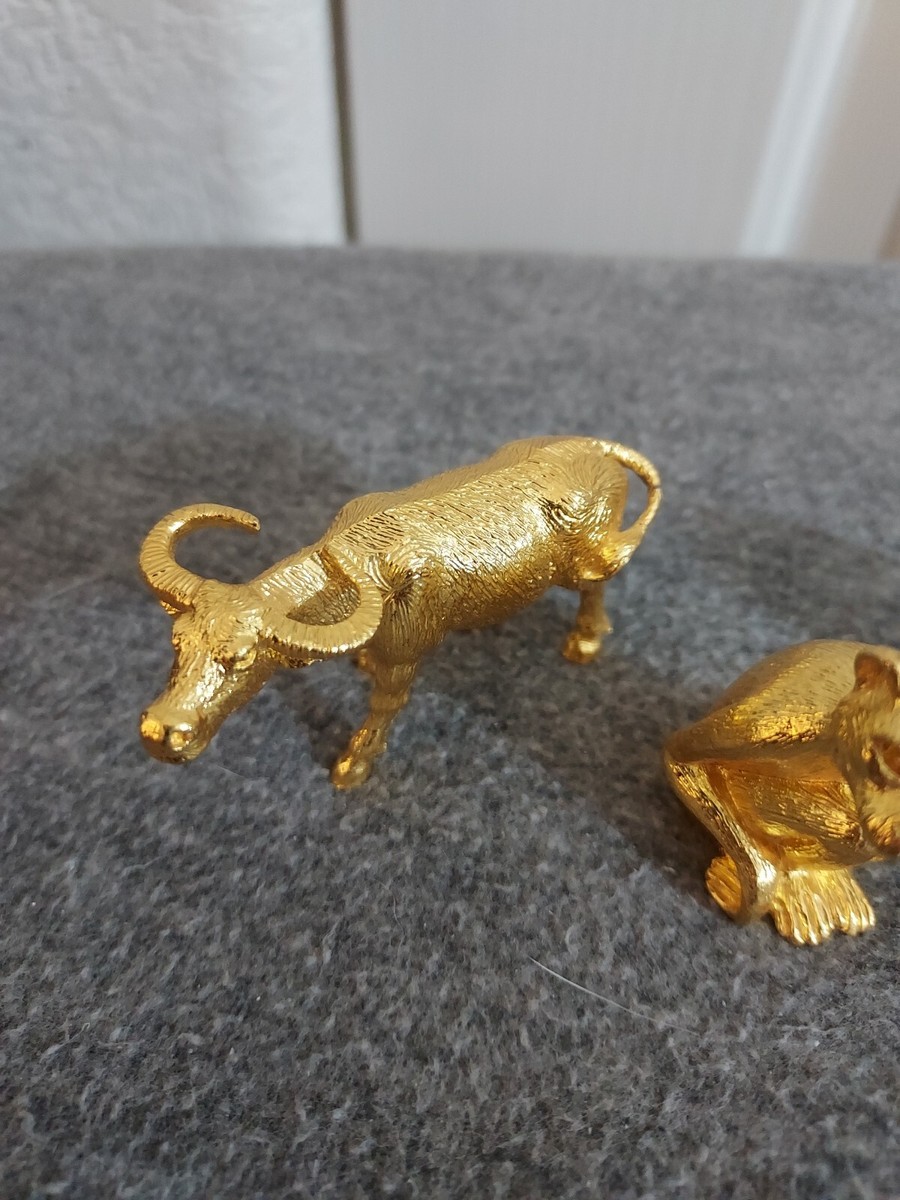 RISIS Gold Plated Zodiac Figurines EPNG Monkey Pig Buffalo | eBay