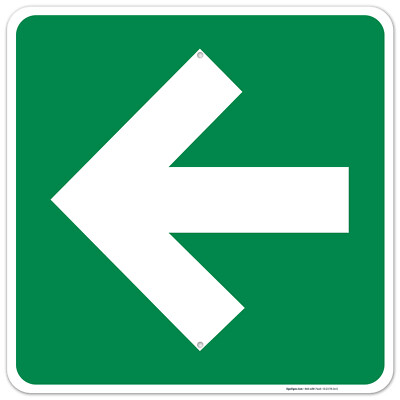 Left Arrow Sign - Green,