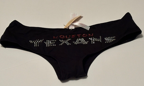 Victoria's Secret Pink Houston Texan's NFL Bling panty ex low rise hipster L New
