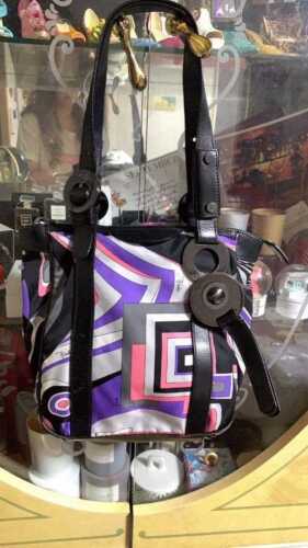 Emilio Pucci Tote Shoulder Bag Nylon Leather Purple Women's USED FROM JAPAN