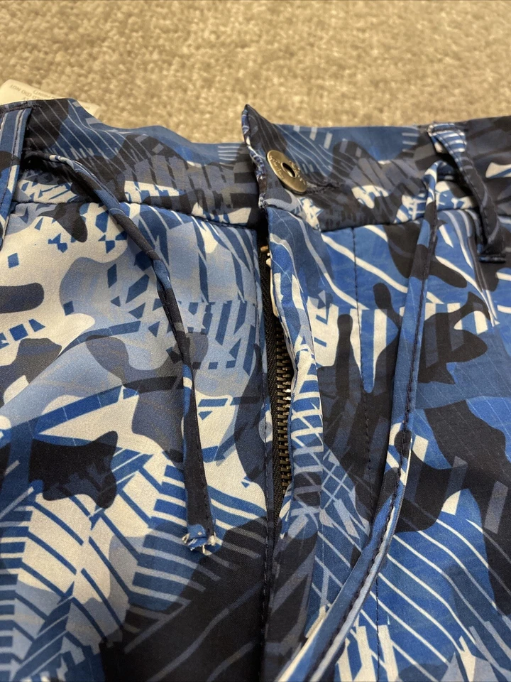 Pantalones Cortos Robert Graham Para Hombres 34 Azul Cordón Cinturón Lazos Bolsillos Híbridos NUEVO Foto 4 de 4