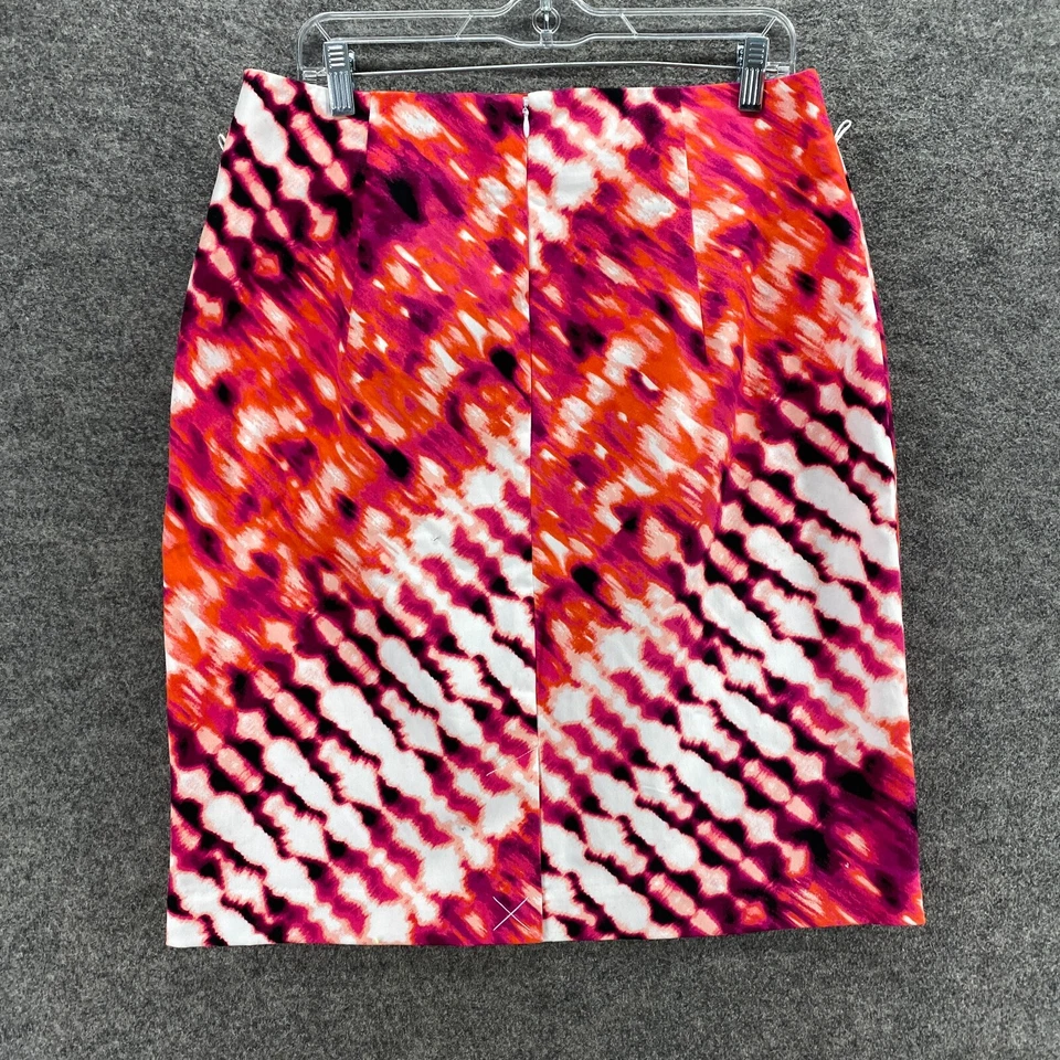 Falda Worthington Mujer 14 Roja Geométrica Línea A Midi Cremallera tiro medio Algodón Foto 2 de 4