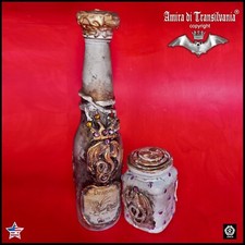 Vintage butelka apteka czary magiczny napój czarownica smok mason szkło cud