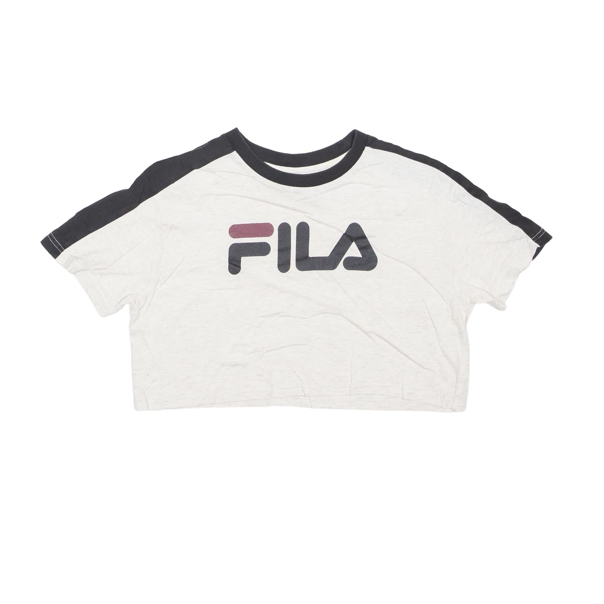 FILA Cropped T Shirt Cream Short Sleeve Womens XXS eBay
