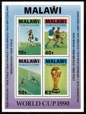 Malawi 1990 - World Cup Soccer - Souvenir Stamp Sheet - Scott #569A - MNH