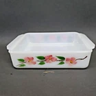 Vintage Fire King Ovenware #13 Peach Blossom Dish or Fridge 8"x8"x2"