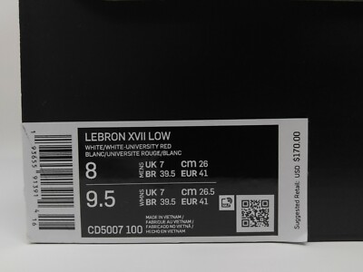 Nike LeBron XVII 17 Low Tune Squad White University Red Space Jam