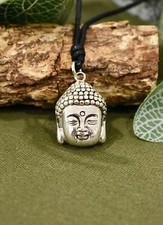 Buddha Head Silver Pewter Gold Brass Charm Necklace Pendant Jewelry