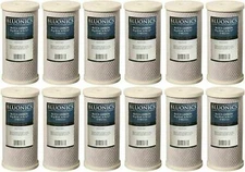 BLUONICS Carbon Block Water Filters 12pcs Standard 4.5" x 10" Cartridge