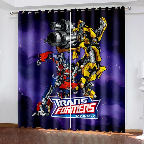 Curtains Eyelet Blackout Opaque Bedroom/Living Room/Door Transformers Bumblebee - Picture 21 of 23
