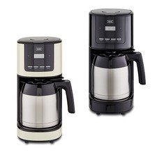 Kaffeemaschine Kaffeeautomat Thermo-Kanne Schwarz Weiß 12 Tassen 1,5L Edelstahl