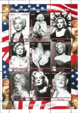 Congo Kinshasa MNH M/S 2001 Marilyn Monroe Norma Jean Baker Flag Mole Blonde