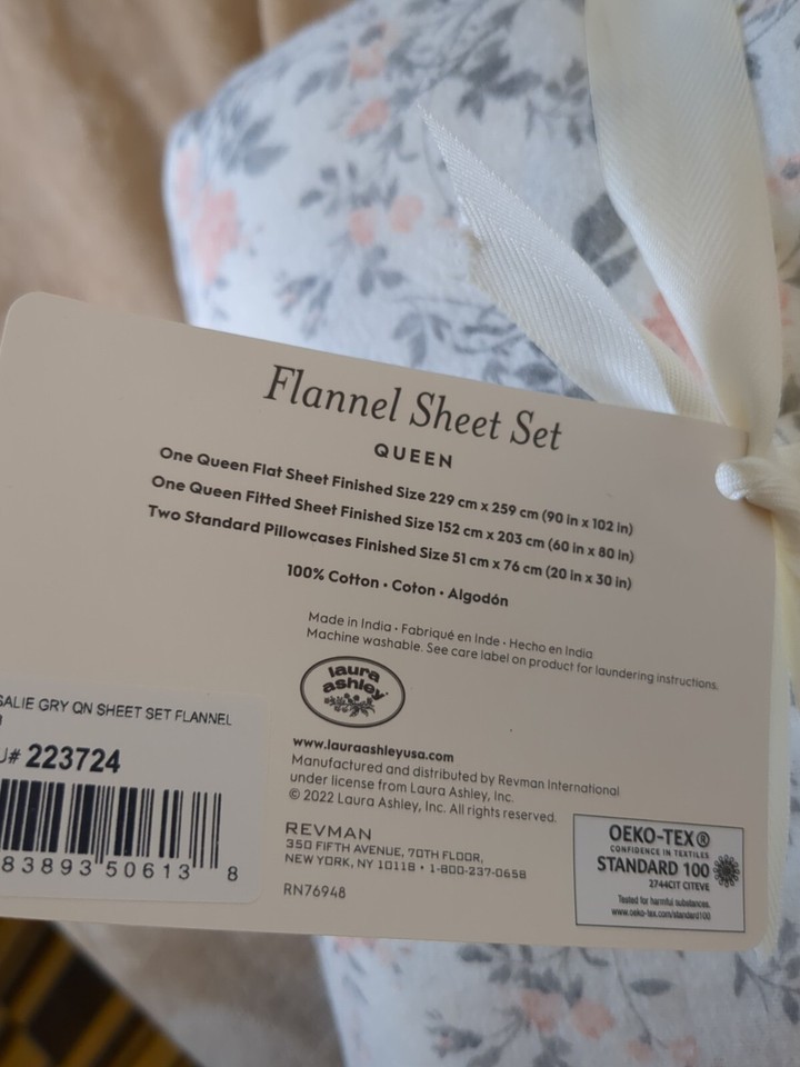Laura Ashley Flannel Sheet Set Queen Size eBay