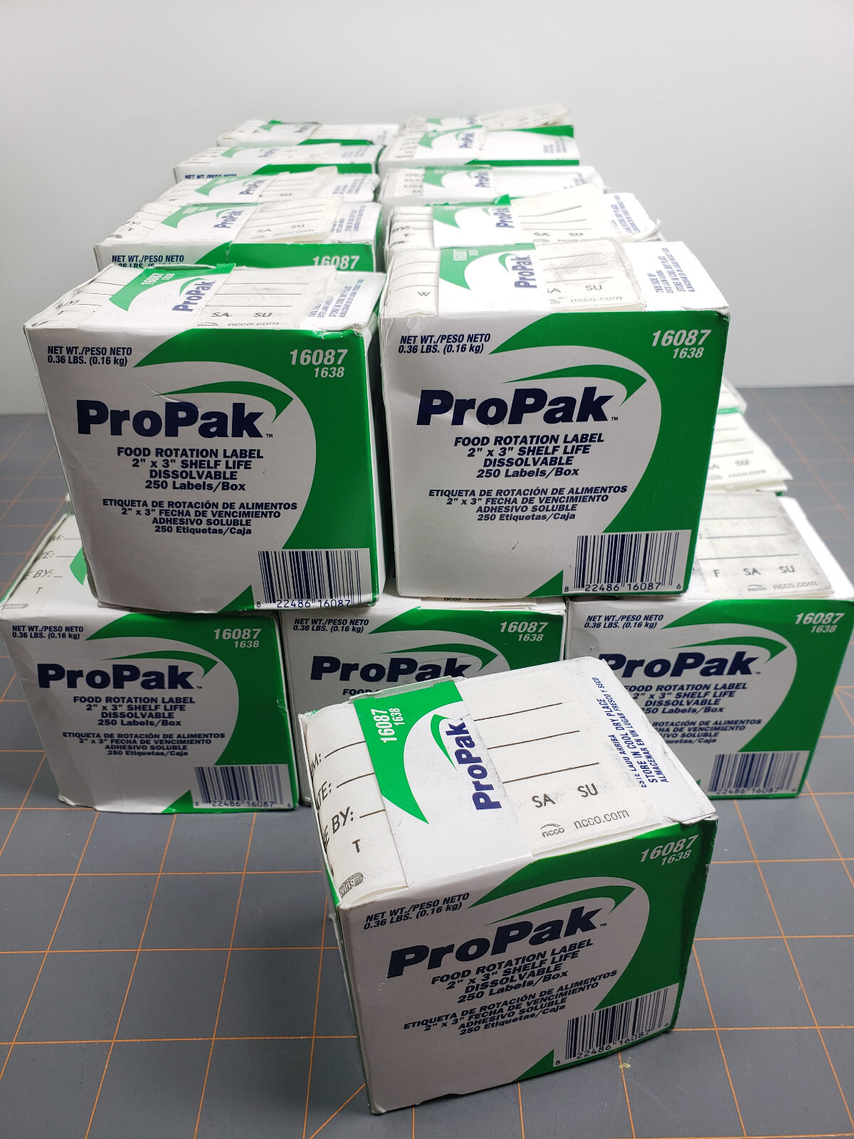 2 boxes PROPAK 2" x 3" Food Storage Date Rotation Dissolvable Labels