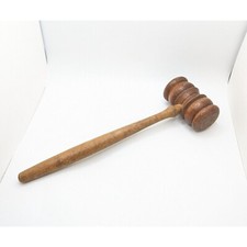 Vintage Wood Wooden Judge Auctioneer Gavel Mallet Ornate Auction Court Prop