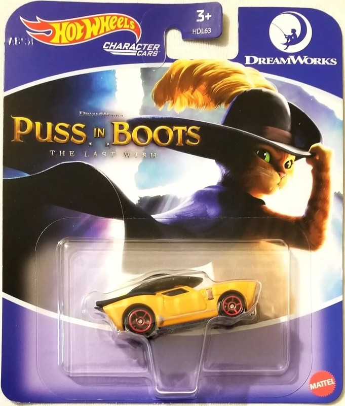Hot Wheels Die-cast Metal Character Cars Puss in Boots The Last Wish Dream Works