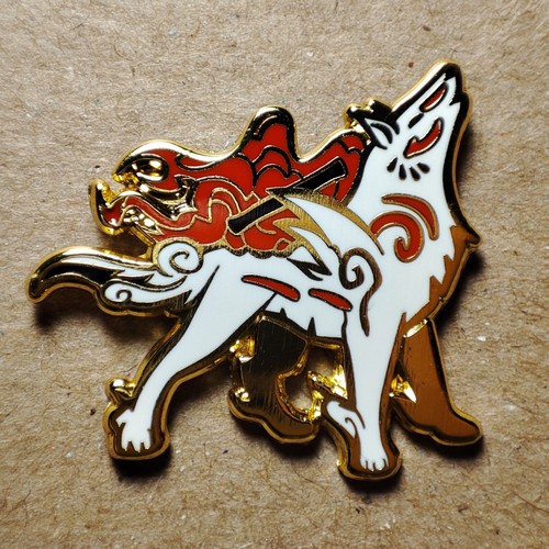 Okami Amaterasu Collectible Wolf Dog Enamel Lapel Pin Brooch Badge