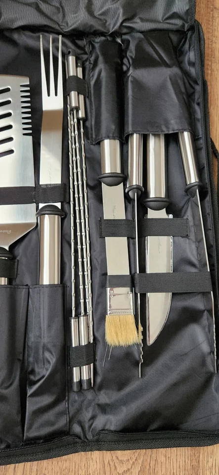 Picnic At Ascot Grill BBQ Set Kuert Outdoor 9 Piece Stainless Steel Zip Case EUC - Image 4 of 4