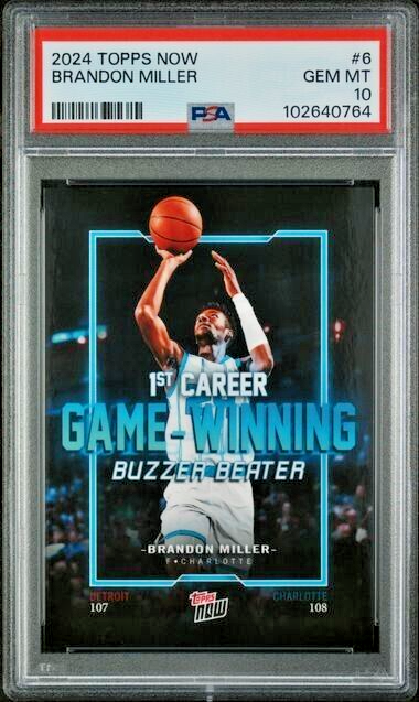 PSA 10 Brandon Miller 2024 Topps Now #6 - 1st Career Game Winner 
