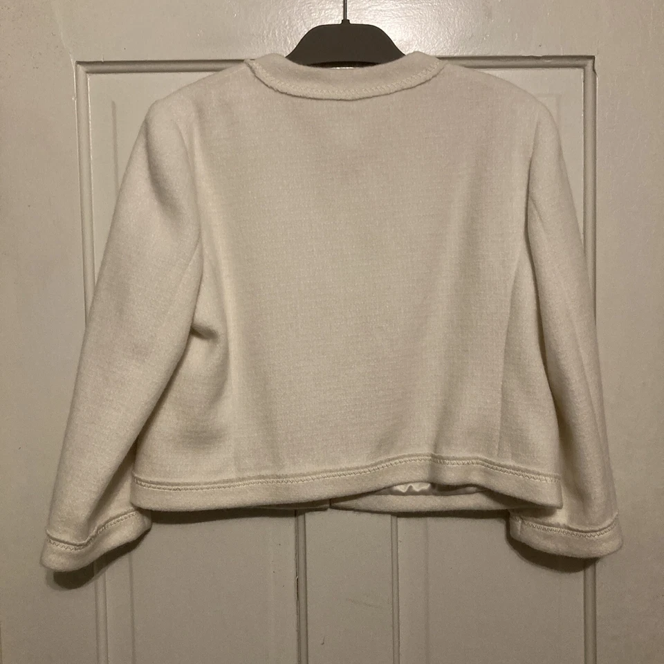 Saks Fifth Avenue Girls Bourne Jacket 14 Angora Wool Off-white New $568 - Image 4 of 4