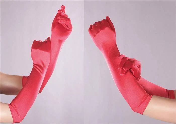 Handschuhe lang glatt Satin Braut Hochzeit Abendmode Gala Gothic super Passform - Bild 2 von 3