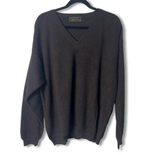 Peru Unlimited - Unisex Baby Alpaca Wool V-Neck Sweater Brown   Sz. L