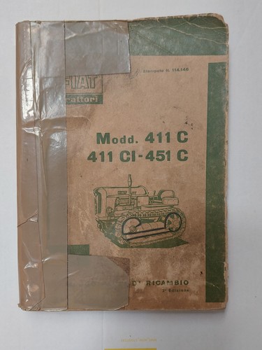 Catalogo parti di ricambio trattori FIAT 411 C - 411 CI - 451 C originale 1959