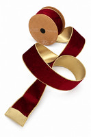 Dekoband Burgund Gold 63 Mm 10 M Samtoptik Drahtkante Schleifenband