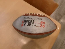 1963 AFL Oakland Raiders vs AFL New York Jets  game used football Joe Foss