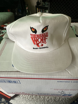 Vintage The Big Bad Wolf Busch Gardens SnapBack Hat 90 s Theme Park Merch