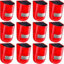 129Db Solar Motion Sensor Alarm with Strobe Light - 12 Pack for Home Security