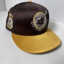San Diego Padres Fitted Hat Swinging Friar Brown  7 1/4 New Era 59Fifty Satin