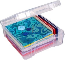 ClearView 6" x 6" Box Art Craft Organizer, 1 Plastic Storage Case, Clear