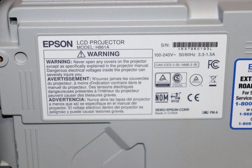 Epson PowerLite 109W 3LCD WXGA Projector 4000Lumens . Only 350-571 Hours used - Picture 11 of 16