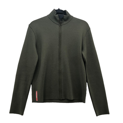 PRADA ニットブルゾン サイズ44(S) Prada Cardigan Sweater Jumper Mens 44 Small Green Full Zip Mock