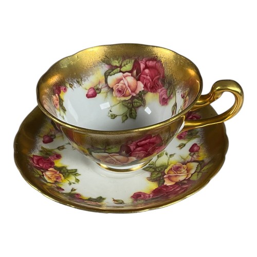 Vintage Royal Chelsea Golden Rose Bone China Teacup & Saucer Set Made In England - Picture 3 of 11