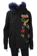 Mr. & Mrs. Womens Military Parka Black Cotton...