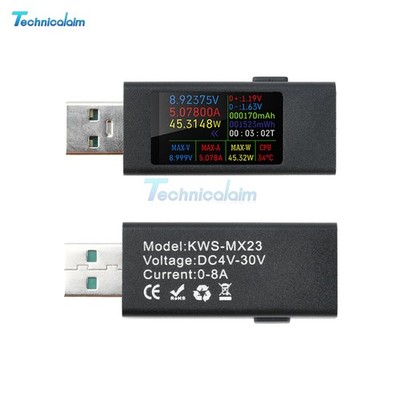 USB Tester Power Meter DC 4-30V 0-8A Digital Multimeter Voltage Current Tester