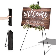 Display Easel Stand, 63in Adjustable Height, Floor Tripod, Black