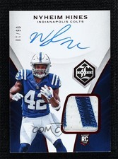 2018 Panini Limited Rookie Ruby Spotlight 6/10 Nyheim Hines #139 Patch Auto 3d7
